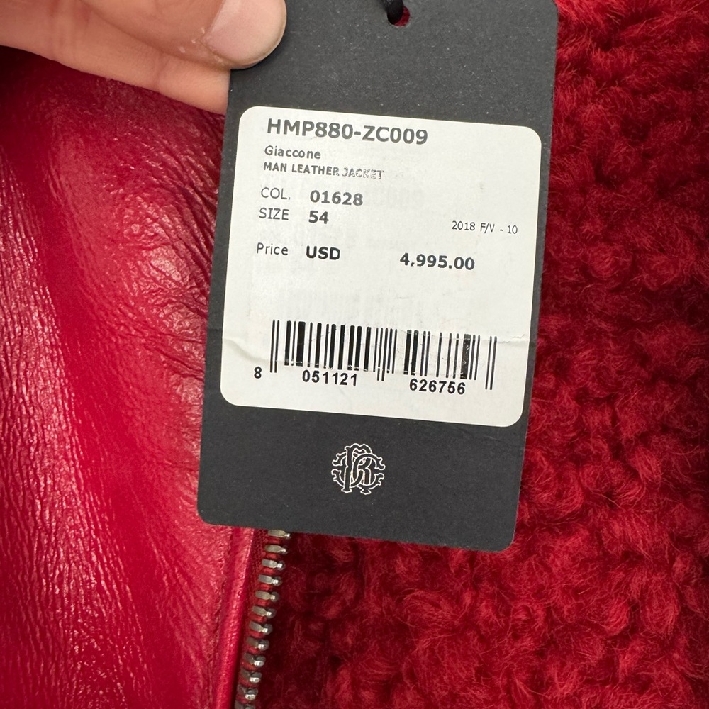 Roberto Cavalli leather jacket brand new. Original with tags.